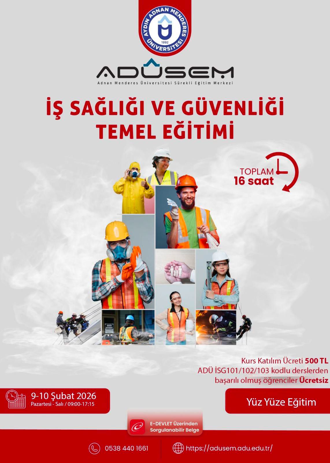 İş Sağlığı ve G&uuml;venliği Kurs Duyurusu
